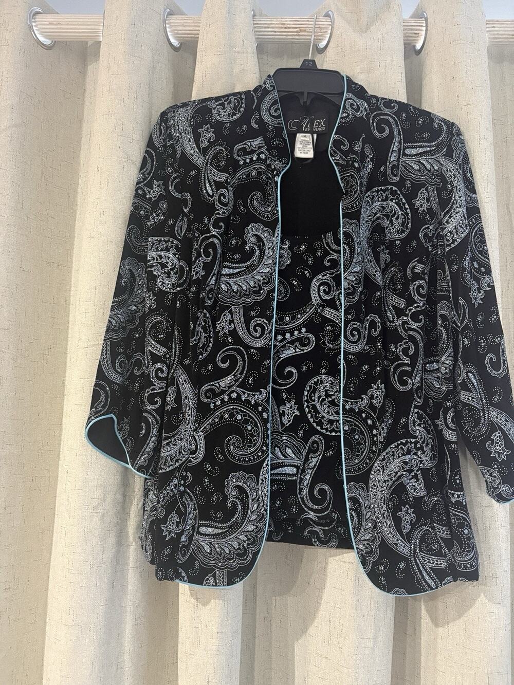 Alex Evenings Womens 2 Piece Jacket And Camisole Tank Size XL Glittery